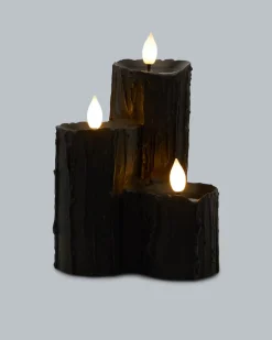 Hot Halloween LED-Kaminkerze mit 3 Flammen Dekoration