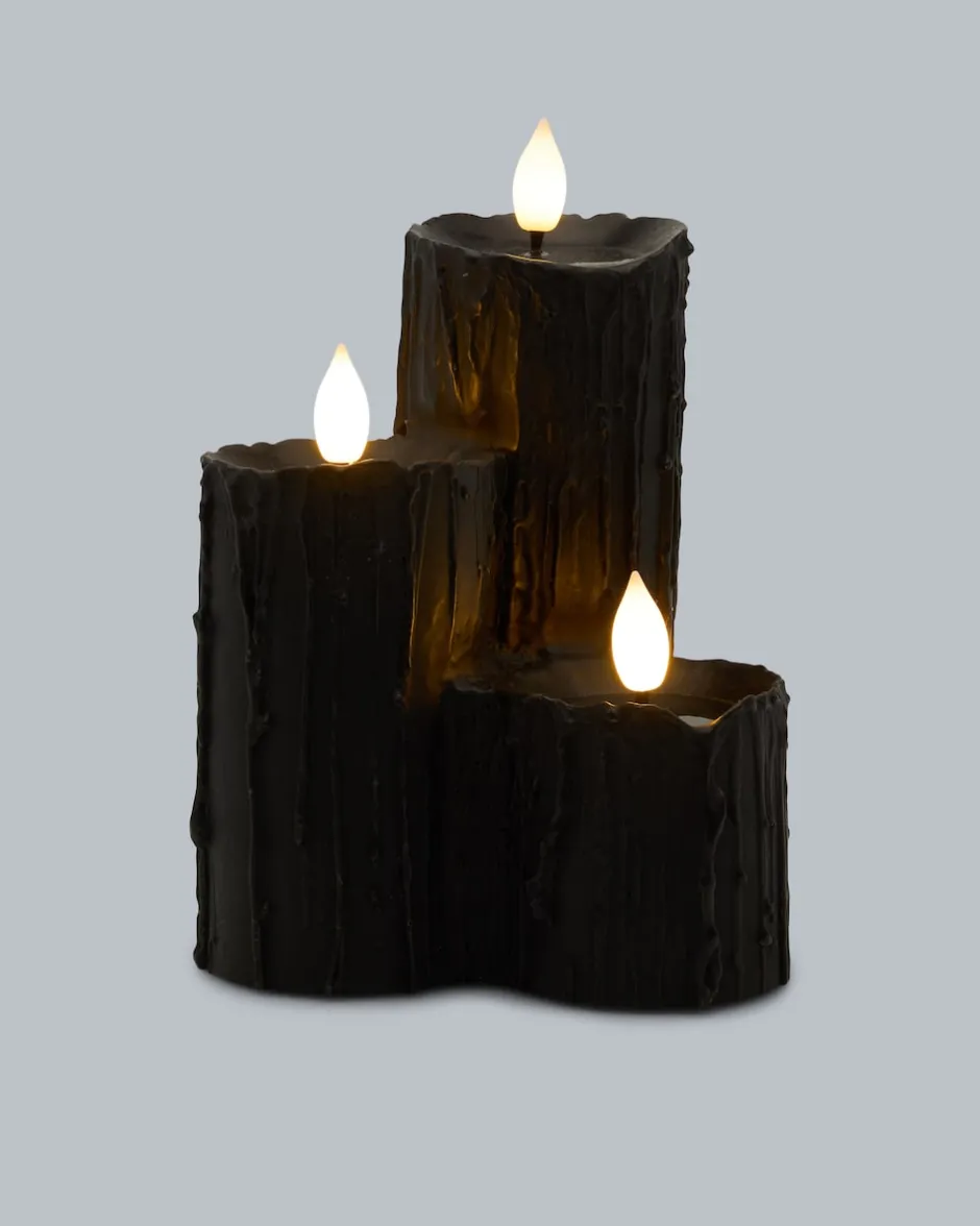 Hot Halloween LED-Kaminkerze mit 3 Flammen Dekoration