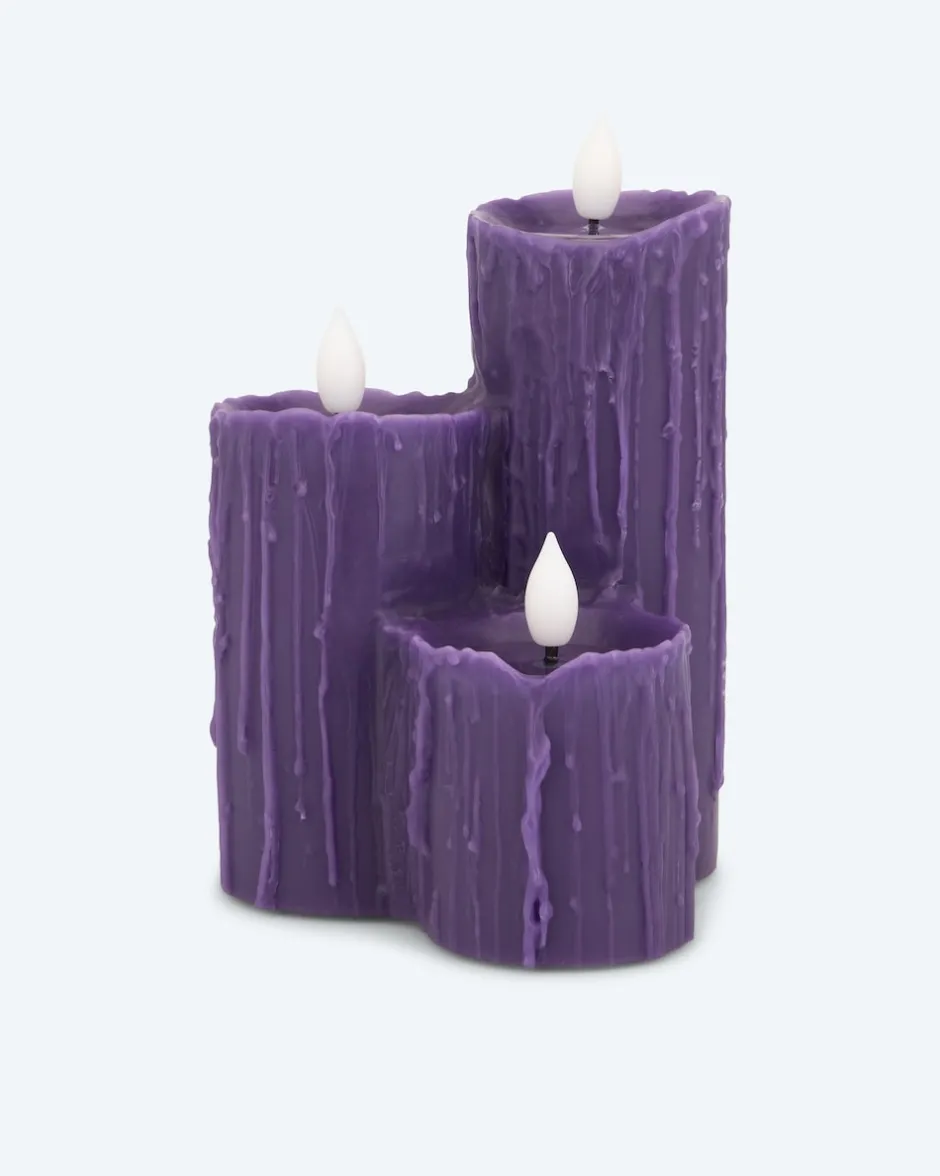 Hot Halloween LED-Kaminkerze mit 3 Flammen Dekoration