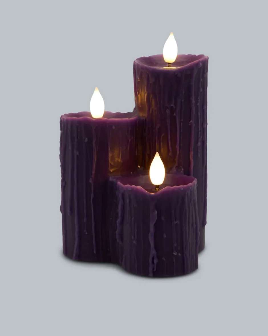 Hot Halloween LED-Kaminkerze mit 3 Flammen Dekoration