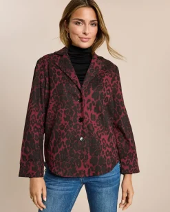 Clearance Hemdjacke aus Denim mit Leo Print Jacken & Mäntel