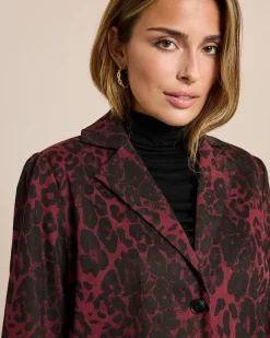 Clearance Hemdjacke aus Denim mit Leo Print Jacken & Mäntel