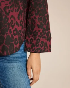 Clearance Hemdjacke aus Denim mit Leo Print Jacken & Mäntel