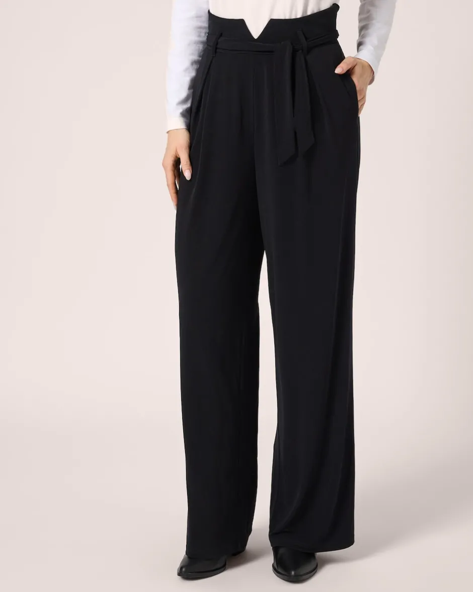 Clearance High-Waist Hose mit Gürtel Hosen