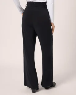 Clearance High-Waist Hose mit Gürtel Hosen