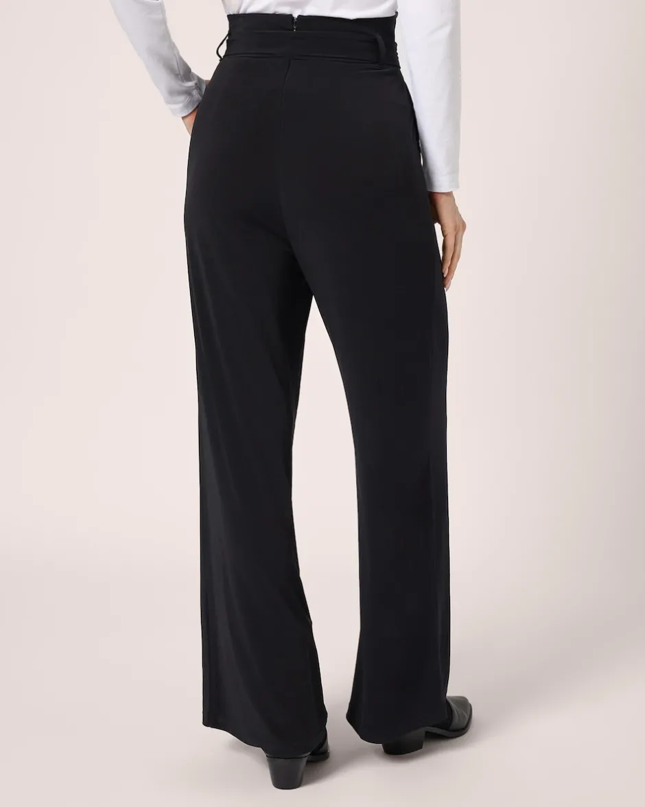 Clearance High-Waist Hose mit Gürtel Hosen