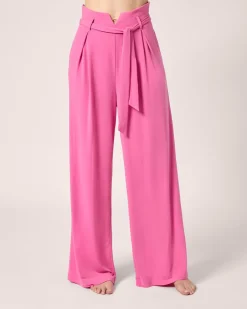 Clearance High-Waist Hose mit Gürtel Hosen