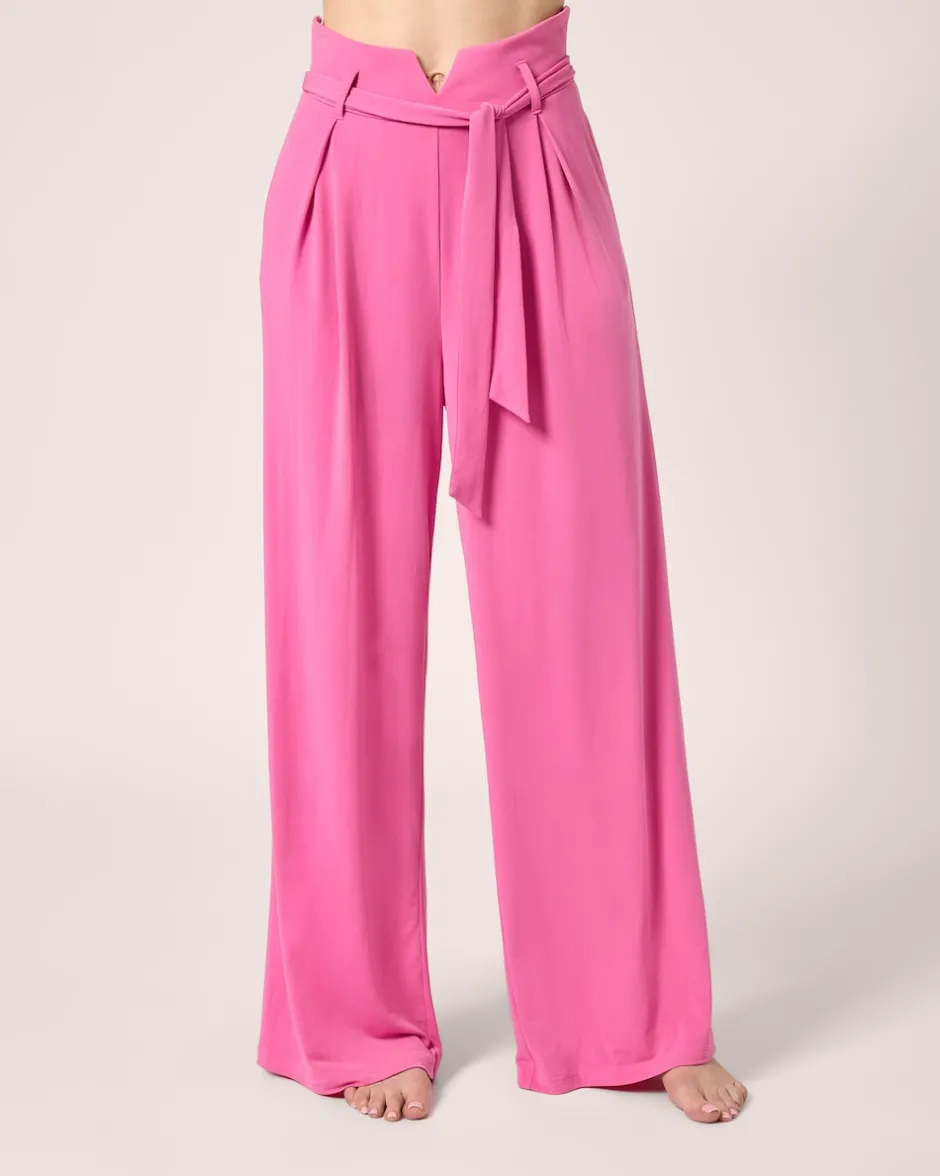 Clearance High-Waist Hose mit Gürtel Hosen