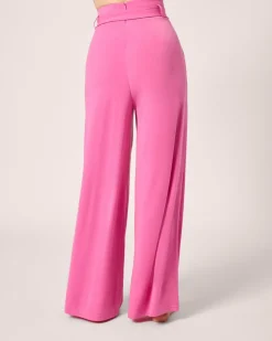 Clearance High-Waist Hose mit Gürtel Hosen