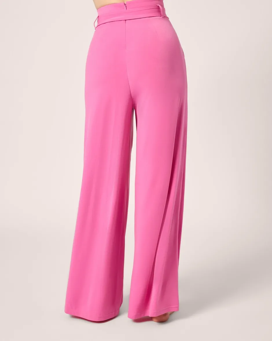 Clearance High-Waist Hose mit Gürtel Hosen