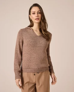 New Hoodie aus Bändchengarn Strickware