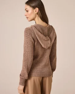 New Hoodie aus Bändchengarn Strickware