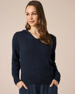 New Hoodie aus Bändchengarn Strickware