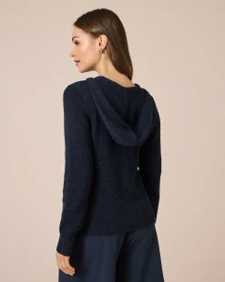 New Hoodie aus Bändchengarn Strickware