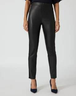 Clearance Hose in Leder-Optik mit Stretch-Einsatz Hosen