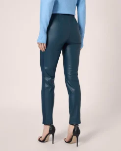Clearance Hose in Leder-Optik mit Stretch-Einsatz Hosen
