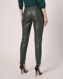 Clearance Hose in Leder-Optik mit Stretch-Einsatz Hosen