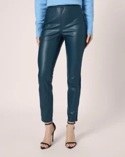 Clearance Hose in Leder-Optik mit Stretch-Einsatz Hosen