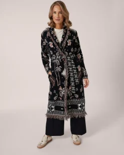 Discount Jacquard-Mantel Kaschmirblend Strickware