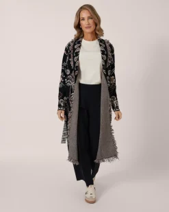 Discount Jacquard-Mantel Kaschmirblend Strickware