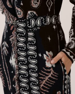 Discount Jacquard-Mantel Kaschmirblend Strickware