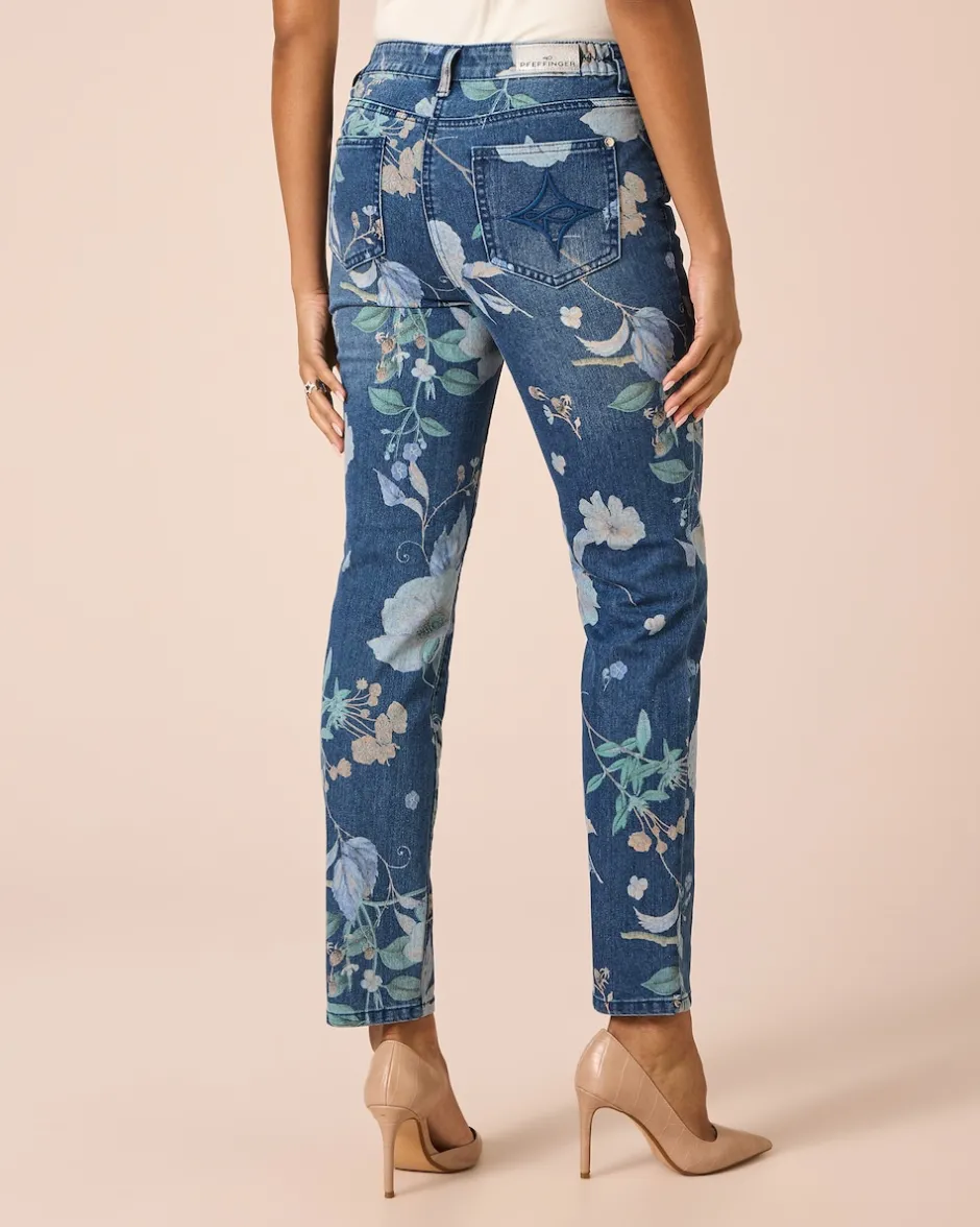 Jeans mit Blumen-Print Jeans|Hosen