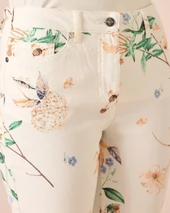 Jeans mit Blumen-Print Jeans|Hosen