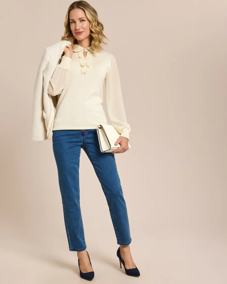 Outlet Jeans mit Perlendeko Jeans|Hosen