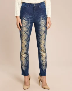 Clearance Jeans mit Snakeprint Jeans|Hosen