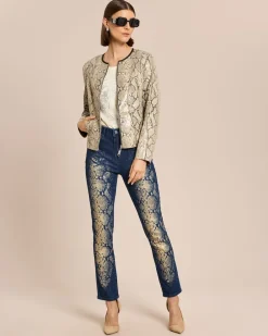 Clearance Jeans mit Snakeprint Jeans|Hosen
