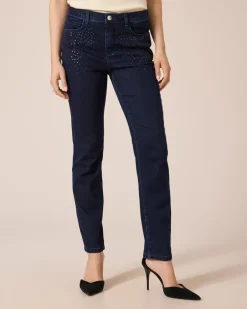 Jeans mit Stickerei und Pailletten Jeans|Hosen