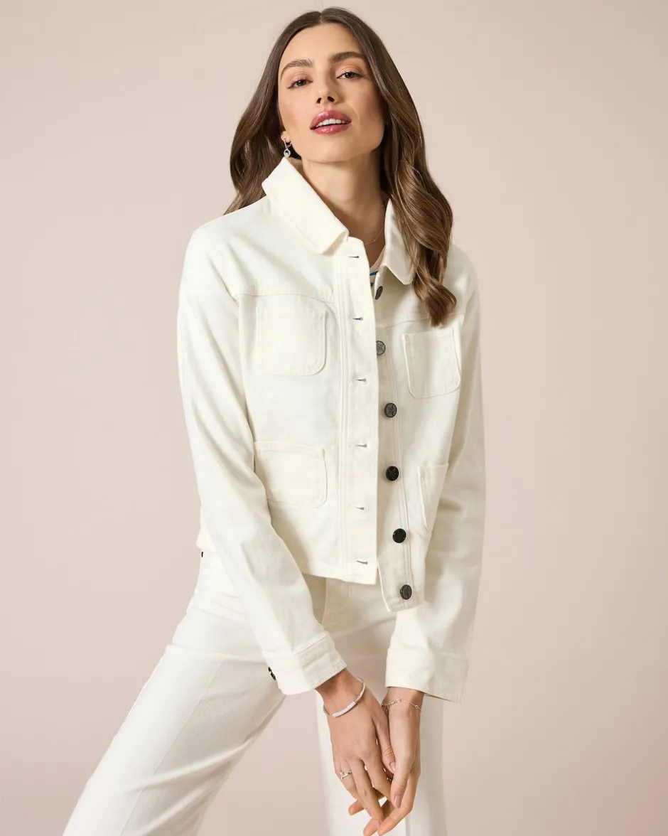 Outlet Jeansjacke mit aufgesetzten Taschen Jacken & Mäntel