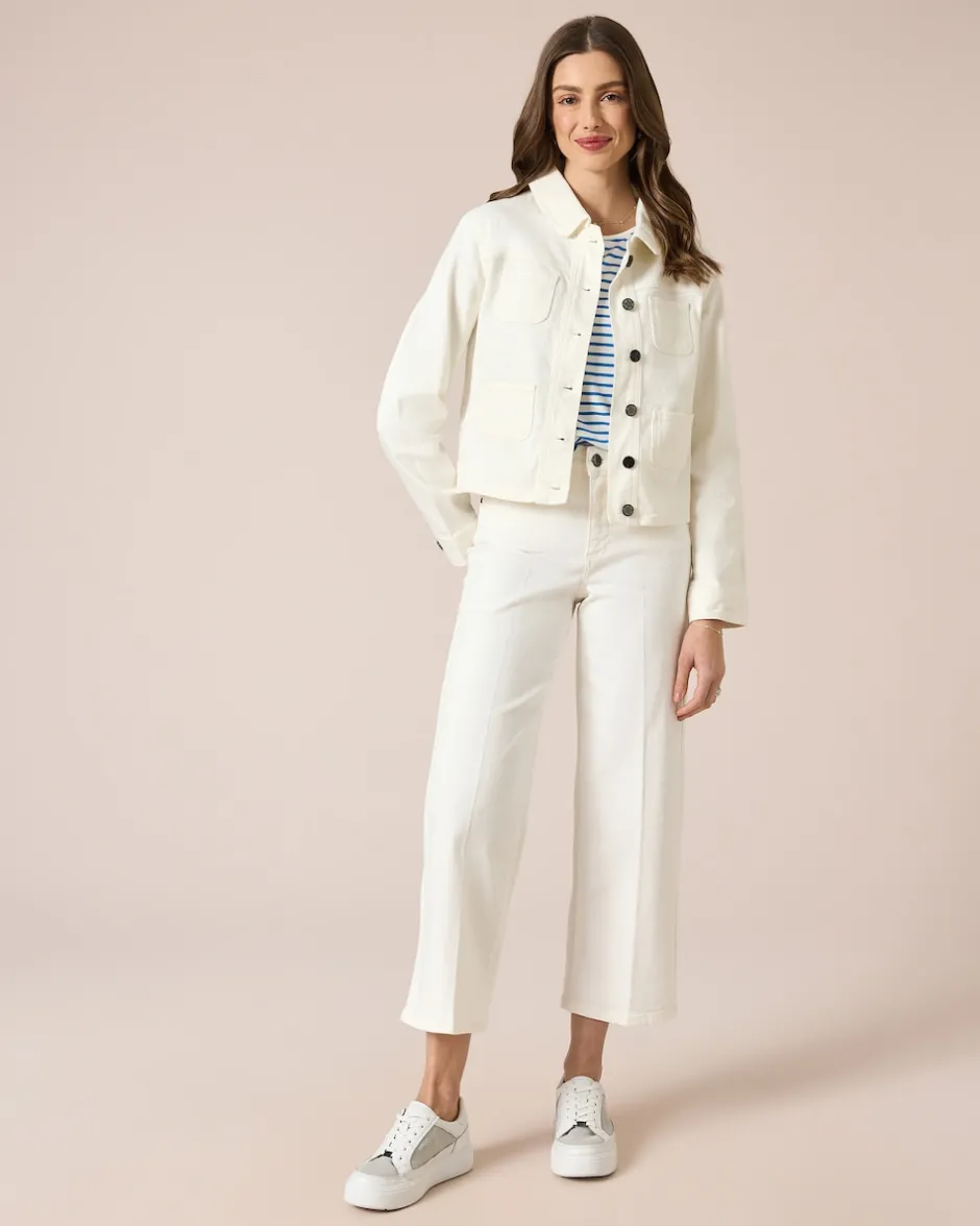 Outlet Jeansjacke mit aufgesetzten Taschen Jacken & Mäntel