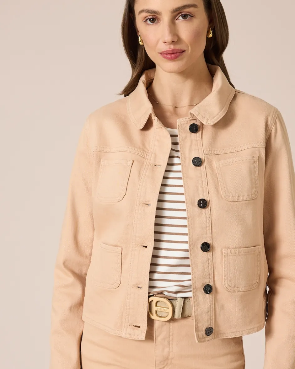 Outlet Jeansjacke mit aufgesetzten Taschen Jacken & Mäntel