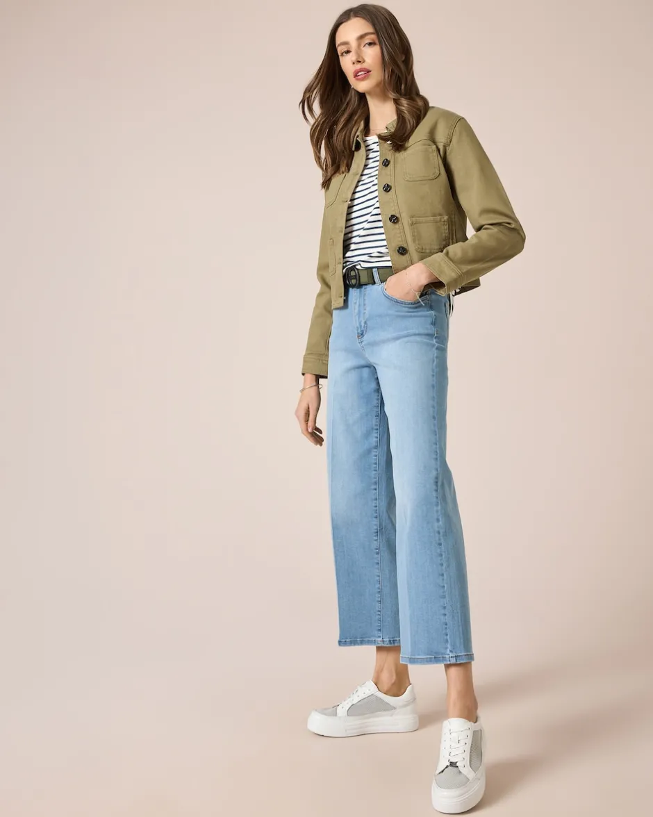 Outlet Jeansjacke mit aufgesetzten Taschen Jacken & Mäntel