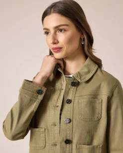 Outlet Jeansjacke mit aufgesetzten Taschen Jacken & Mäntel