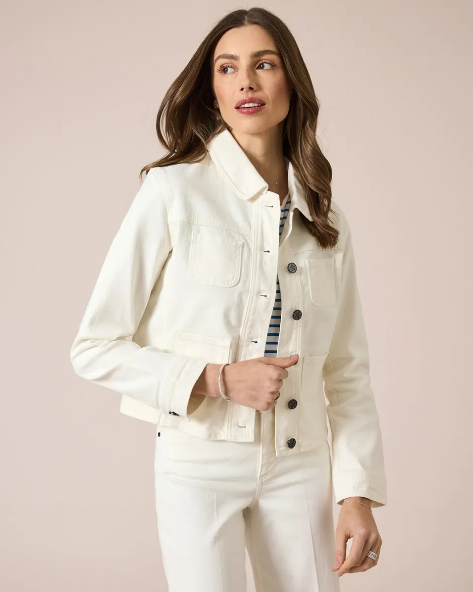 Outlet Jeansjacke mit aufgesetzten Taschen Jacken & Mäntel