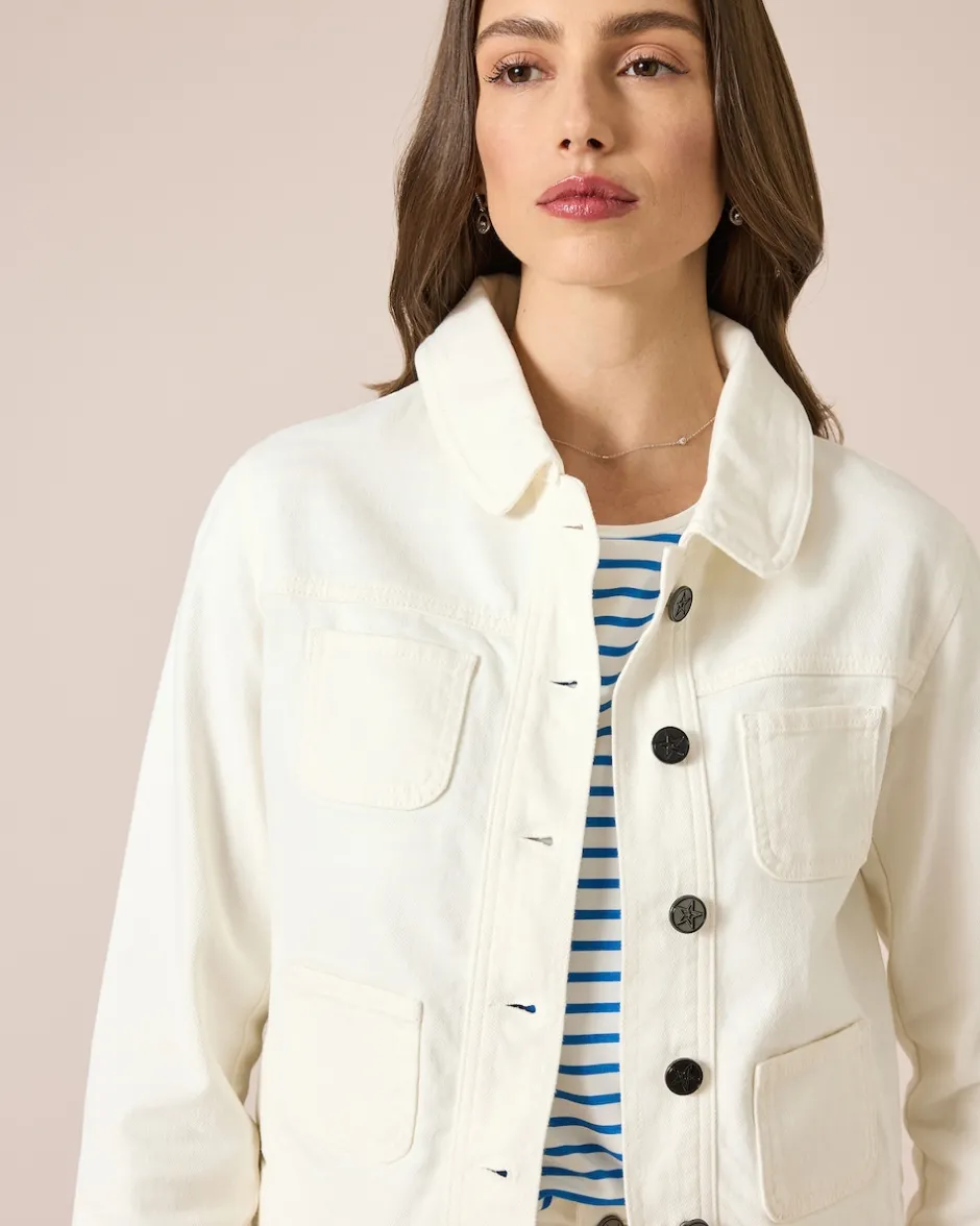 Outlet Jeansjacke mit aufgesetzten Taschen Jacken & Mäntel