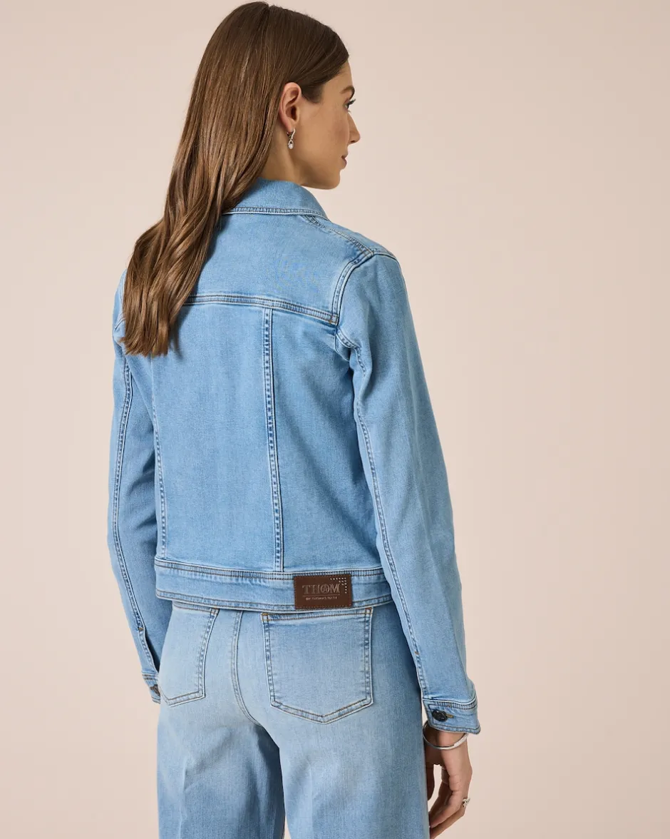 Outlet Jeansjacke mit aufgesetzten Taschen Jacken & Mäntel