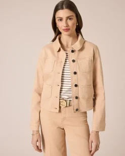 Outlet Jeansjacke mit aufgesetzten Taschen Jacken & Mäntel