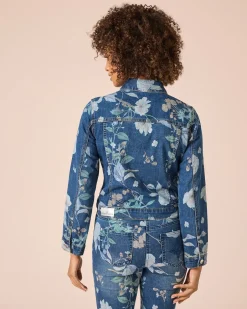 Clearance Jeansjacke mit Blumen-Print Jacken & Mäntel