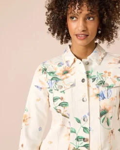 Clearance Jeansjacke mit Blumen-Print Jacken & Mäntel