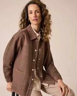 Clearance Jeansjacke mit Materialmix Jacken & Mäntel