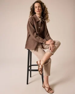 Clearance Jeansjacke mit Materialmix Jacken & Mäntel