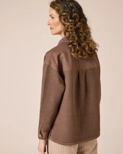 Clearance Jeansjacke mit Materialmix Jacken & Mäntel