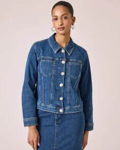 Discount Jeansjacke mit Schmuckknöpfen Jacken & Mäntel