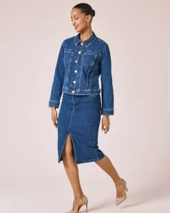 Discount Jeansjacke mit Schmuckknöpfen Jacken & Mäntel