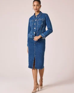 Discount Jeansjacke mit Schmuckknöpfen Jacken & Mäntel