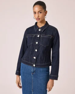 Discount Jeansjacke mit Schmuckknöpfen Jacken & Mäntel