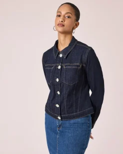 Discount Jeansjacke mit Schmuckknöpfen Jacken & Mäntel